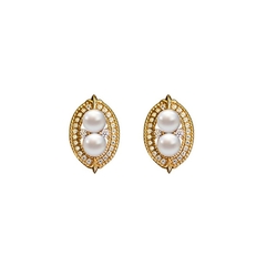 Pendientes Vintage chapados en oro de 14K para mujer (CMP ART10043) en internet