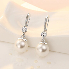 Pendientes de plata de ley 925 para mujer, aretes de perlas de circonita de cristal de lujo, joyería de compromiso, regalo de boda