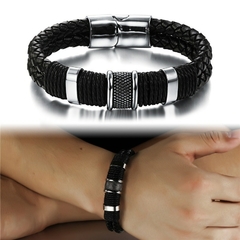 Pulsera con cierre trenzado magnético para hombre y mujer, brazalete Retro (CMP BRZ1003) - tienda en línea