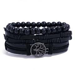 Pulsera españa pulsera hombre Conjunto de pulseras de cuero trenzado para hombre (CMP BRZ1005) - CMP Shopping Global