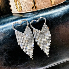 Pendientes largos con borlas y diamantes de imitación para mujer, aretes (CMP ART10069) - comprar en línea