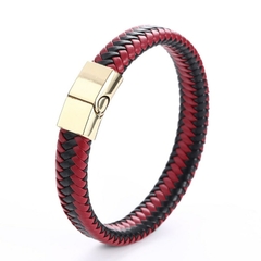 Pulsera de cuero genuino Vintage para hombres, pulsera tejida hecha a mano (CMP BRZ1004) - CMP Shopping Global