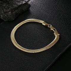 Pulsera chapada en oro de 18K y plata para hombre y mujer, brazalete de 6MM y 20CM (CMP PLS10028)