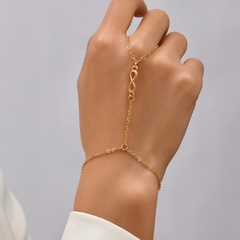 Pulsera de cadena con colgante de corazón Simple para mujer, brazalete chapado en oro (CMP PLS10019) - tienda en línea