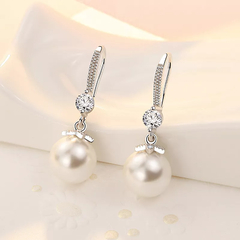 Pendientes de plata de ley 925 para mujer, aretes de perlas de circonita de cristal de lujo, joyería de compromiso, regalo de boda - comprar en línea