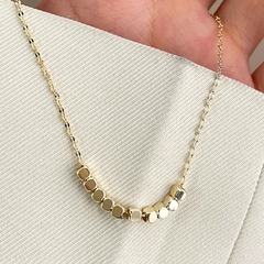 Collar de cadena cuadrada bañada en oro auténtico de 14k para mujer (CMP CLL10038) en internet