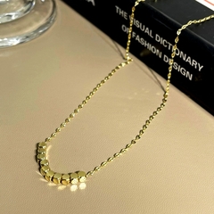 Collar de cadena cuadrada bañada en oro auténtico de 14k para mujer (CMP CLL10038) en internet