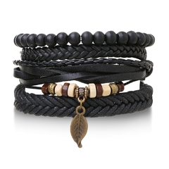 Imagen de Pulsera españa pulsera hombre Conjunto de pulseras de cuero trenzado para hombre (CMP BRZ1005)