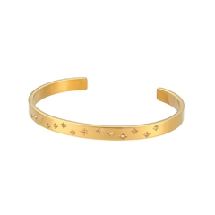 Imagen de 1 Pulsera chapada en oro de 18K para mujer, brazalete resistente al agua (CMP PLS10025)