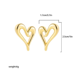 Pendientes de gota de agua grandes chapados en oro (CMP ART1004)