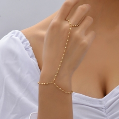 Pulsera de cadena con colgante de corazón Simple para mujer, brazalete chapado en oro (CMP PLS10019) - comprar en línea