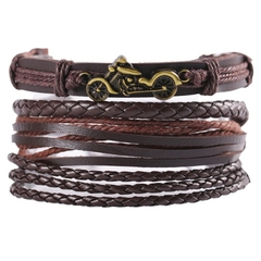 Pulsera españa pulsera hombre Conjunto de pulseras de cuero trenzado para hombre (CMP BRZ1005) en internet