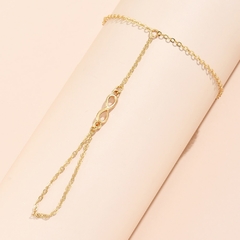 Imagen de Pulsera de cadena con colgante de corazón Simple para mujer, brazalete chapado en oro (CMP PLS10019)