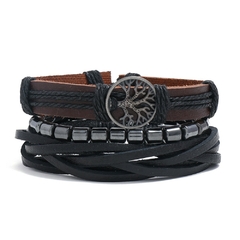 Pulsera españa pulsera hombre Conjunto de pulseras de cuero trenzado para hombre (CMP BRZ1005) en internet