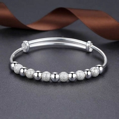 Pulsera de plata ley 925 para mujer, pulseras con cuentas de lujo (CMP PLS1004)