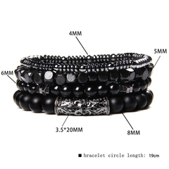 Conjunto de pulseras Vintage para hombre, pulsera multicapa de cuero étnico (CMP BRZ1006) - CMP Shopping Global