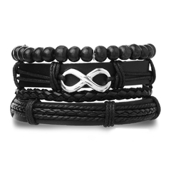 Pulsera españa pulsera hombre Conjunto de pulseras de cuero trenzado para hombre (CMP BRZ1005) en internet