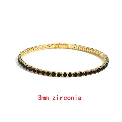 Pulsera de circonita cúbica negra para hombres y mujeres chapada en oro (CMP PLS10014) en internet