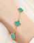 Pulseira Vintage Alhambra 5 Flores Verde Semijoia Ouro 18k - comprar online