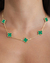 Colar Curto Vintage Alhambra 5 Flores Verde Banho Ouro 18k - comprar online