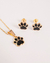 Conjunto de Colar e Brinco Infantil Pet Patinha Dog Semijoia Ouro 18K - comprar online