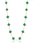 Colar Longo Vintage Alhambra 12 Flores Verde Banho Ouro 18k