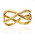 Bracelete Largo Liso Modelo em X Semijoia Ouro 18K - comprar online