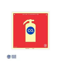 PLACA PARA SINALIZAÇÃO DE EXTINTOR ( CO₂ ) 20X20 - comprar online