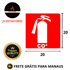 PLACA PARA SINALIZAÇÃO DE EXTINTOR ( CO₂ ) 20X20