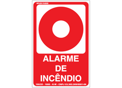 PLACA DE SINALIZAÇÃO ALARME DE INCÊNDIO 20X20 - comprar online