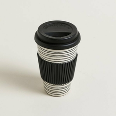 Mug De Fibra De Bamboo Rayas Con Tapa - comprar online