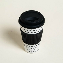Mug De Fibra De Bamboo Dots Con Tapa - comprar online