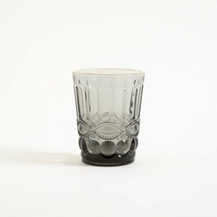 Vaso Bajo Vidrio Borde Dorado 8x10cm