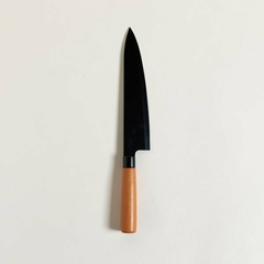 Cuchillo Hoja De Acero Inox Negro Mango De Madera 33cm - comprar online