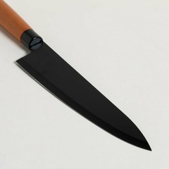Cuchillo Hoja De Acero Inox Negro Mango De Madera 33cm en internet