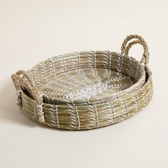 Bandeja Oval De Seagrass Chica 40x32x8cm