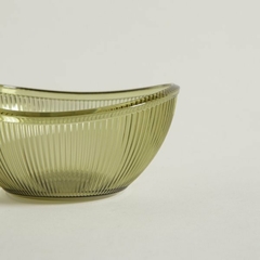 Bowl Oval De Acílico Olive Rayas 16x14x4cm - comprar online