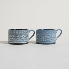 Taza Mug Nepal Recto Bajo Gris y Azul