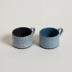 Taza Mug Nepal Recto Bajo Gris y Azul - comprar online