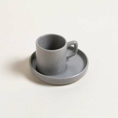 Taza Y Plato Negro Granitè 110ML - comprar online