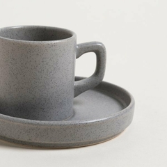 Taza Y Plato Negro Granitè 110ML