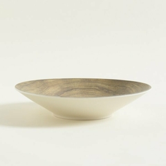 Bowl De Fibra De Bamboo Cónico "Sumatra" Simil Madera Y Beige 28x10cm