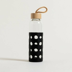 Botella Tapa Bamboo Y Funda De Silicona Circle Black 500ml 22x6cm - comprar online