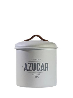 Tarro Azúcar Blanco Manija De Cuero 1kgr