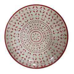 Plato Estampado Circular Chico-Rojo