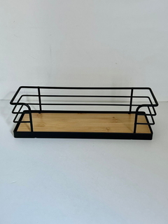 Estante Organizador Metal Bambú Black 27,40x8,90x8cm