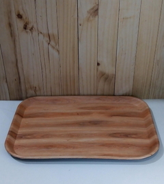 Bandeja Plástica Simil Madera Rectángular 40x30cm