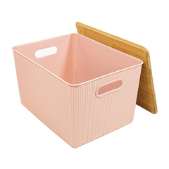 Caja Rectangular Con Tapa Bambú (L) Malmo Pink
