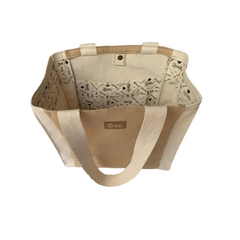 Cartera Bolso Playero Lona + Monedero Camel/Natural en internet