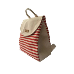 Mochila Urbana Rayas Roja/Natural - comprar online